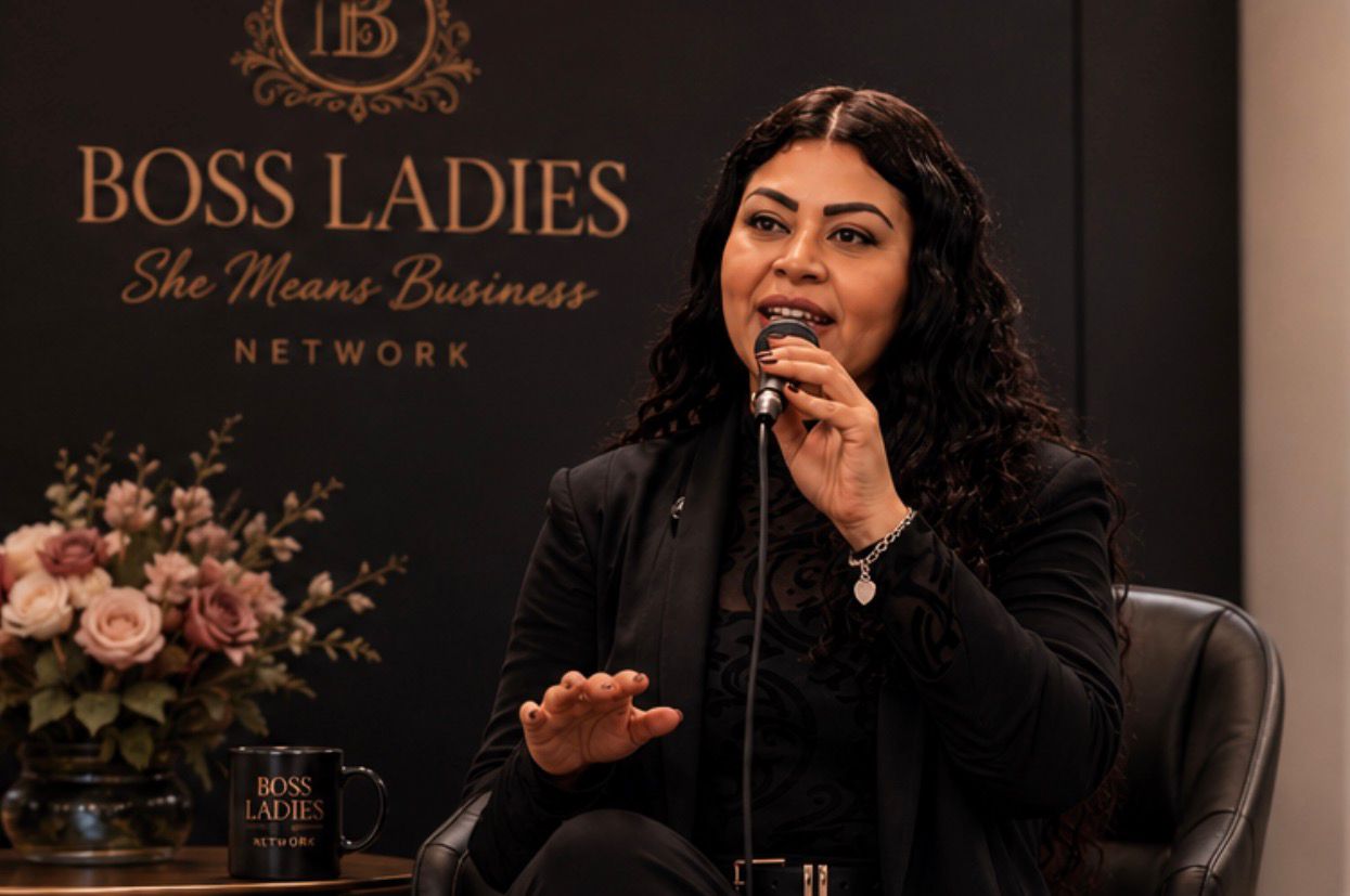Brenda Reyes speaking at Boss Ladies